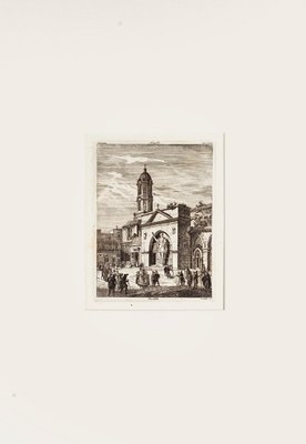 Luigi Rossetti - Church of Barletta - Original Etching - 1880s-ZCI-872297