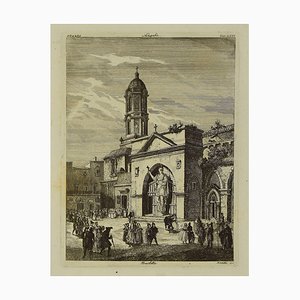 Luigi Rossetti - Church of Barletta - Original Etching - 1880s-ZCI-872297