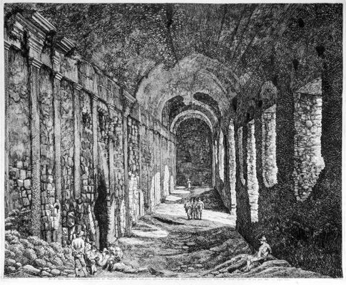 Luigi Rossini - Interior View of the Substructures ... - Etching - 1824-ZCI-913458