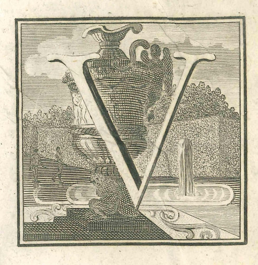 Luigi Vanvitelli, Letter A, Etching, 18th Century