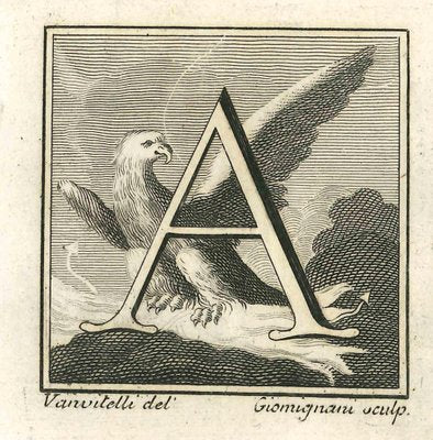 Luigi Vanvitelli, Letter A, Etching, 18th Century-ZCI-1781734