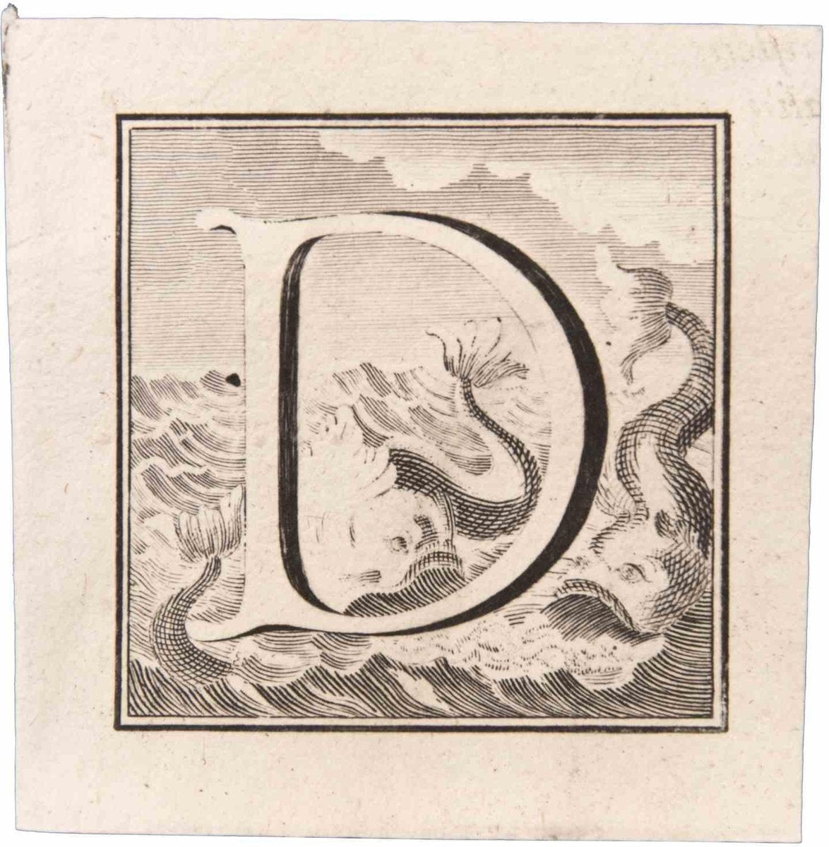 Luigi Vanvitelli, Letter D, Etching, 18th Century