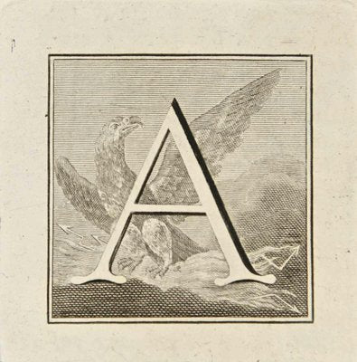 Luigi Vanvitelli, Letter of the Alphabet A, Etching, 18th Century-ZCI-2024989