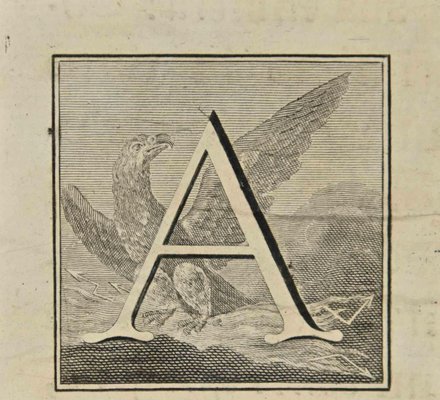 Luigi Vanvitelli, Letter of the Alphabet A, Etching, 18th Century-ZCI-2024991