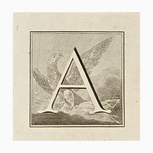 Luigi Vanvitelli, Letter of the Alphabet A, Etching, 18th Century-ZCI-2024989