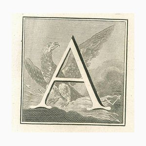 Luigi Vanvitelli, Letter of the Alphabet A, Etching, 18th Century-ZCI-1770119