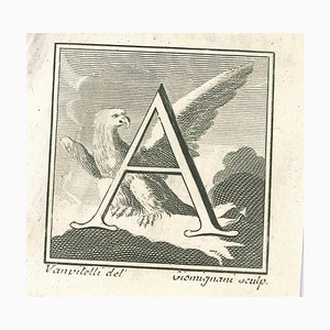 Luigi Vanvitelli, Letter of the Alphabet A, Etching, 18th Century-ZCI-1770110