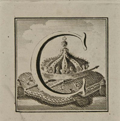 Luigi Vanvitelli, Letter of the Alphabet C, Etching, 18th Century-ZCI-1760792