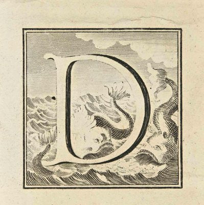 Luigi Vanvitelli, Letter of the Alphabet D, Etching, 18th Century-ZCI-2024976