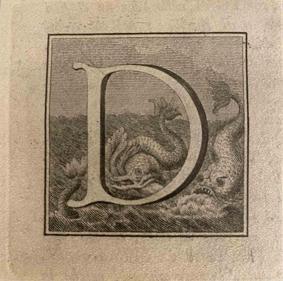 Luigi Vanvitelli, Letter of the Alphabet D, Etching, 18th Century-ZCI-2024956