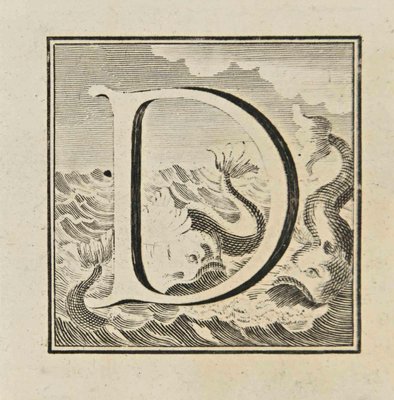 Luigi Vanvitelli, Letter of the Alphabet D, Etching, 18th Century-ZCI-2024978