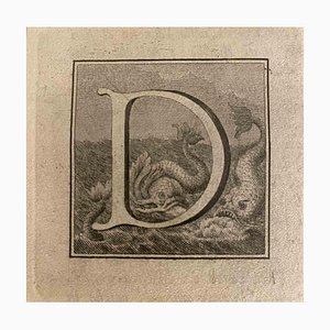 Luigi Vanvitelli, Letter of the Alphabet D, Etching, 18th Century-ZCI-2024956