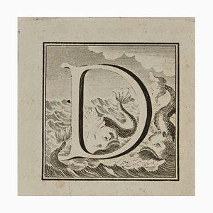 Luigi Vanvitelli, Letter of the Alphabet D, Etching, 18th Century-ZCI-1760560