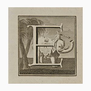 Luigi Vanvitelli, Letter of the Alphabet E, Etching, 18th Century-ZCI-2024980