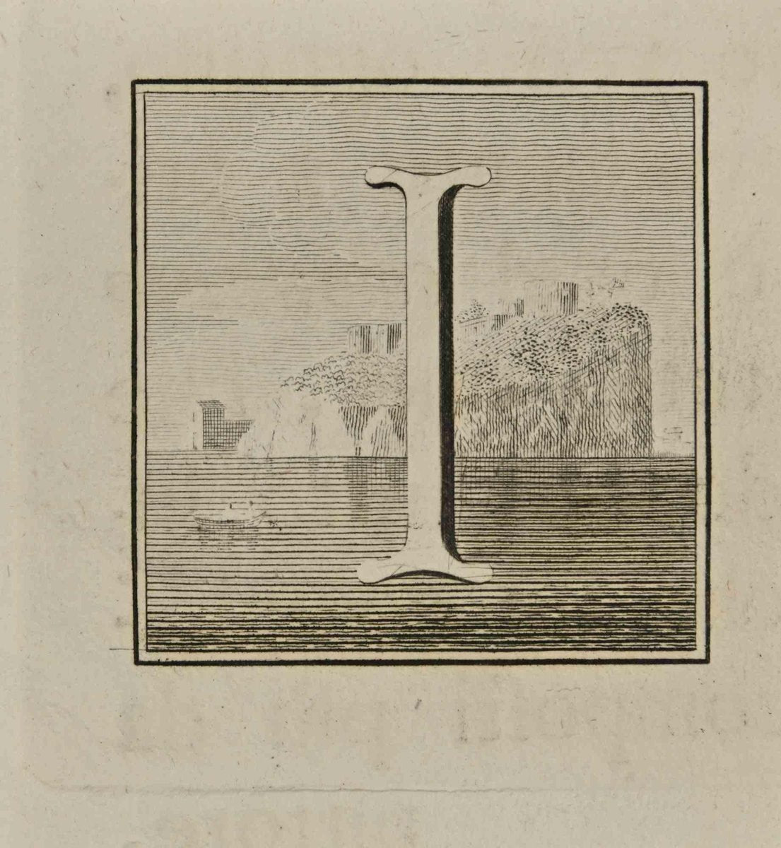 Luigi Vanvitelli, Letter of the Alphabet I, Etching, 18th Century