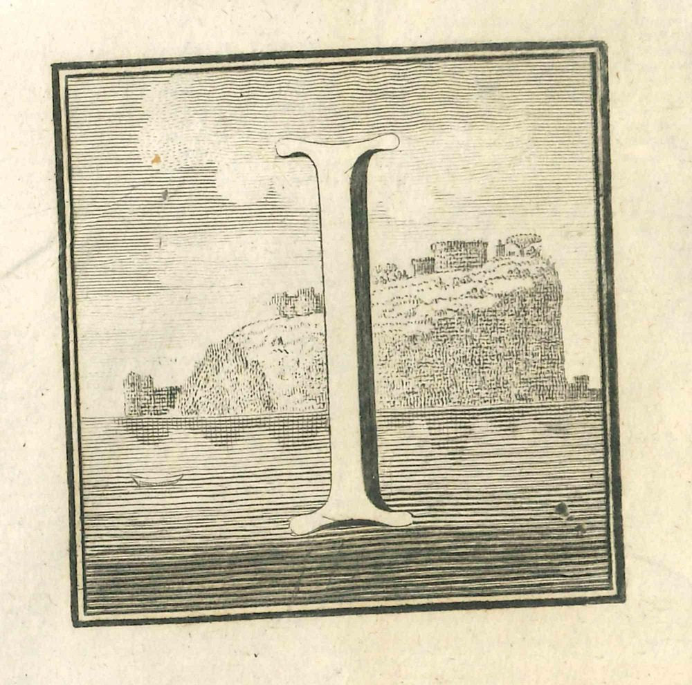 Luigi Vanvitelli, Letter of the Alphabet I, Etching, 18th Century