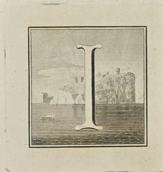 Luigi Vanvitelli, Letter of the Alphabet I, Etching, 18th Century