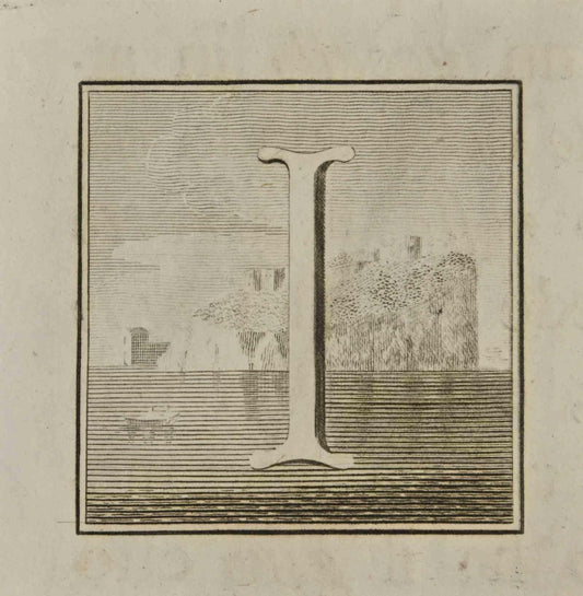 Luigi Vanvitelli, Letter of the Alphabet I, Etching, 18th Century