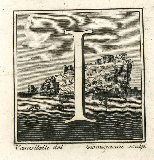 Luigi Vanvitelli, Letter of the Alphabet I, Etching, 18th Century