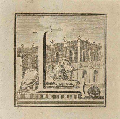 Luigi Vanvitelli, Letter of the Alphabet L, Etching, 18th Century-ZCI-2024967