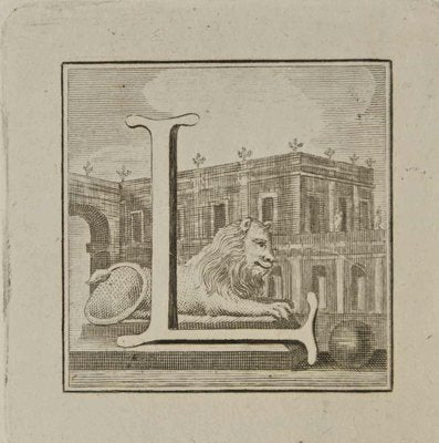 Luigi Vanvitelli, Letter of the Alphabet L, Etching, 18th Century-ZCI-2024961