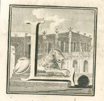 Luigi Vanvitelli, Letter of the Alphabet L, Etching, 18th Century-ZCI-1775504