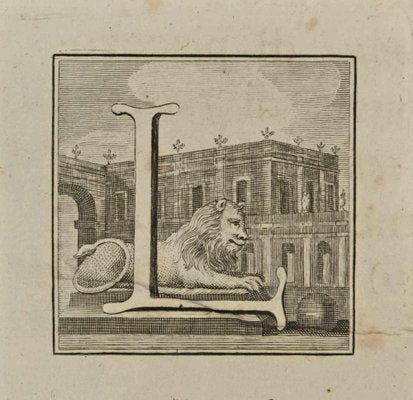 Luigi Vanvitelli, Letter of the Alphabet L, Etching, 18th Century-ZCI-1760434