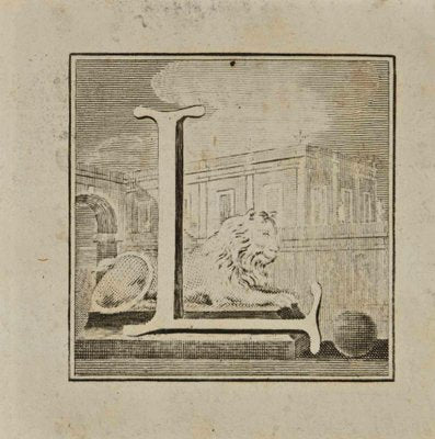 Luigi Vanvitelli, Letter of the Alphabet L, Etching, 18th Century-ZCI-1770108