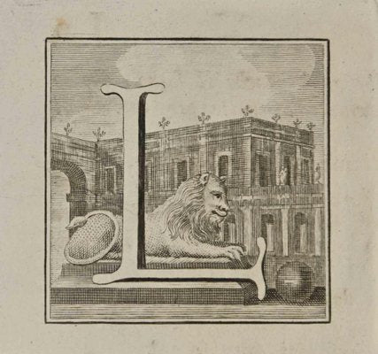 Luigi Vanvitelli, Letter of the Alphabet L, Etching, 18th Century-ZCI-1760555