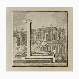 Luigi Vanvitelli, Letter of the Alphabet L, Etching, 18th Century-ZCI-2024990