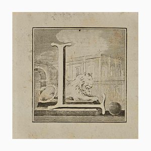 Luigi Vanvitelli, Letter of the Alphabet L, Etching, 18th Century-ZCI-1770108