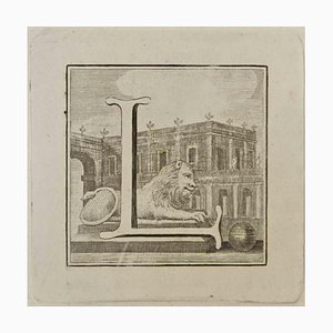 Luigi Vanvitelli, Letter of the Alphabet L, Etching, 18th Century-ZCI-1760445