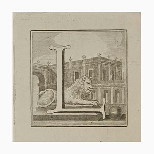 Luigi Vanvitelli, Letter of the Alphabet L, Etching, 18th Century-ZCI-2024961