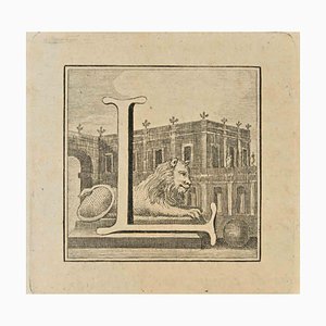 Luigi Vanvitelli, Letter of the Alphabet L, Etching, 18th Century-ZCI-2024984