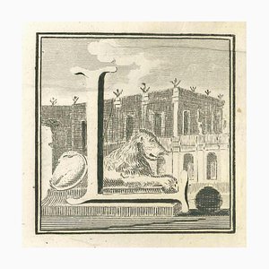 Luigi Vanvitelli, Letter of the Alphabet L, Etching, 18th Century-ZCI-1775508