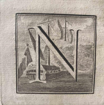 Luigi Vanvitelli, Letter of the Alphabet N, Etching, 18th Century-ZCI-1775503