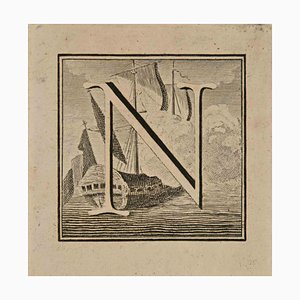 Luigi Vanvitelli, Letter of the Alphabet N, Etching, 18th Century-ZCI-1760794