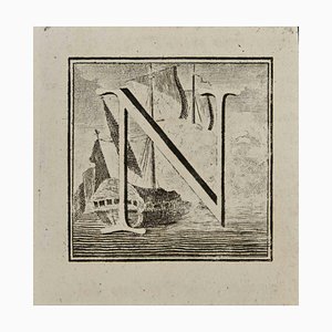 Luigi Vanvitelli, Letter of the Alphabet N, Etching, 18th Century-ZCI-1788558