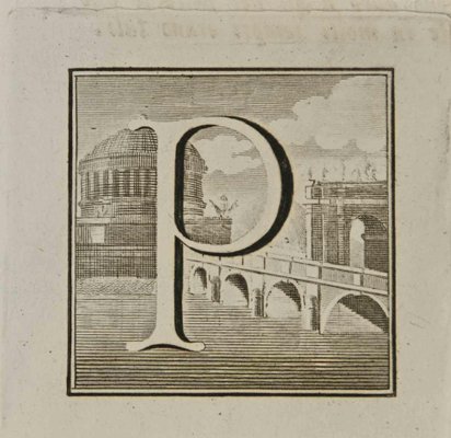 Luigi Vanvitelli, Letter of the Alphabet P, Etching, 18th Century-ZCI-1760447