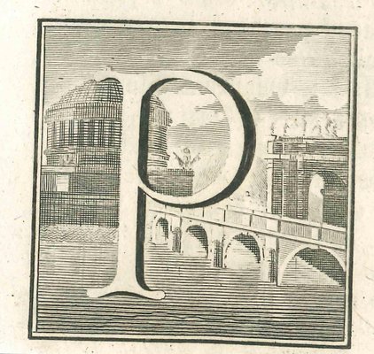 Luigi Vanvitelli, Letter of the Alphabet P, Etching, 18th Century-ZCI-1775513