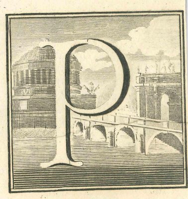 Luigi Vanvitelli, Letter of the Alphabet P, Etching, 18th Century-ZCI-1775908