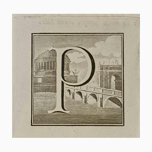 Luigi Vanvitelli, Letter of the Alphabet P, Etching, 18th Century-ZCI-1760447