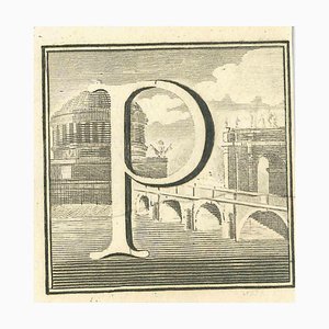 Luigi Vanvitelli, Letter of the Alphabet P, Etching, 18th Century-ZCI-1775908