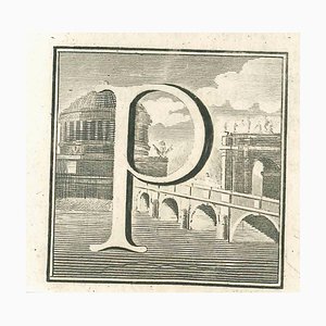 Luigi Vanvitelli, Letter of the Alphabet P, Etching, 18th Century-ZCI-1775513