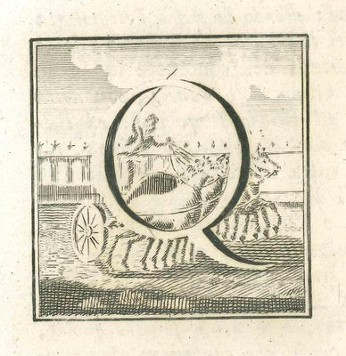 Luigi Vanvitelli, Letter of the Alphabet Q, Etching, 18th Century-ZCI-1770122