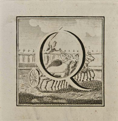 Luigi Vanvitelli, Letter of the Alphabet Q, Etching, 18th Century-ZCI-1760553