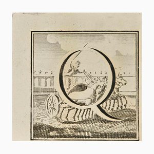 Luigi Vanvitelli, Letter of the Alphabet Q, Etching, 18th Century-ZCI-2024966