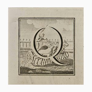 Luigi Vanvitelli, Letter of the Alphabet Q, Etching, 18th Century-ZCI-1760553