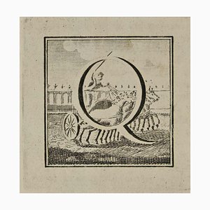 Luigi Vanvitelli, Letter of the Alphabet Q, Etching, 18th Century-ZCI-1760444