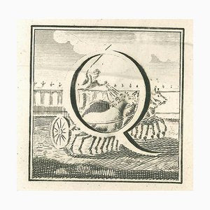 Luigi Vanvitelli, Letter of the Alphabet Q, Etching, 18th Century-ZCI-1775507